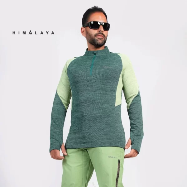 Himalaya men micro half-zip fingered blouse